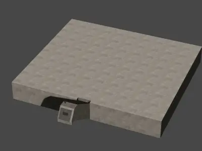 Modern Bunker Low-poly 3D model