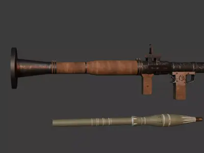 RPG-7 low-poly 3d model Low-poly 3D model