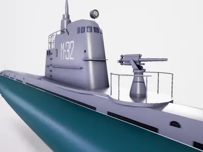 Submarines type M XII Low-poly 3D model