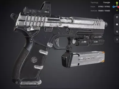 Futuristic Pistol 3D model