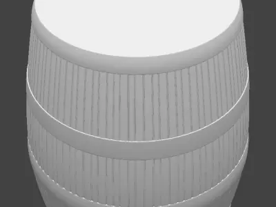 Wooden Barrel 3D model 4