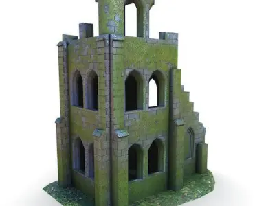 Medieval Building 51 Ruins Low-poly 3D model