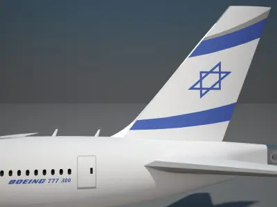 Israel Airlines 777 300 3D model