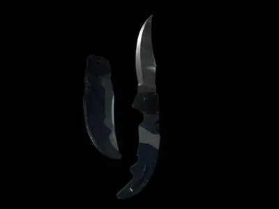 Flipknife Knife 3D Gameasset Low Poly PBR Low-poly 3D model