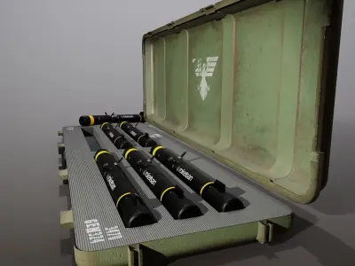 Missile Crate with missiles 3D model