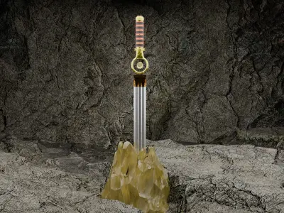 Magic sword  Low-poly 3D model