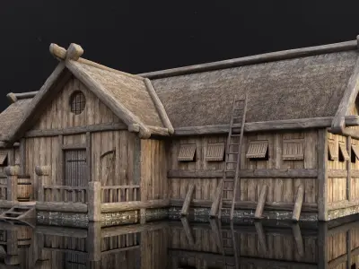 Farm House Low-poly 3D model purchase