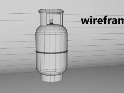 Gas cylinder Low-poly 3D model 4