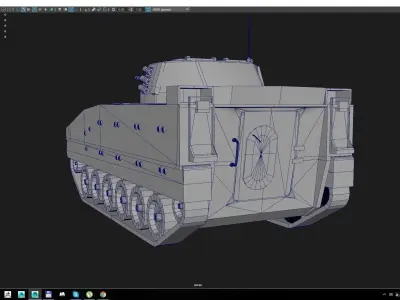 Bionix armored vehicle on computer screen Low-poly 3D model
