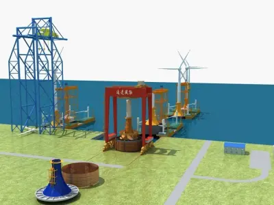 Offshore Wind Power Station 3D model