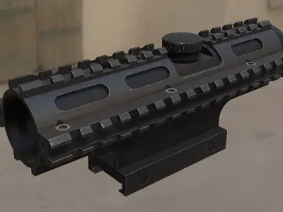 Sniper Scope 4x32 sight Low-poly 3D model