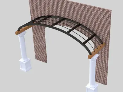 ARCHITECTURAL  - ARCHED TRELLIS - WITH COLUMNS 3D model
