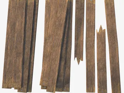 Wooden Plank Pack Low-poly 3D model