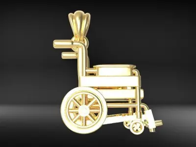 Wheel Chair Pendant Charm Bracelet Jewelry 3D print model