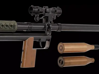 Carl Gustaf 20 mm recoilless rifle pvg m42 Low-poly 3D model