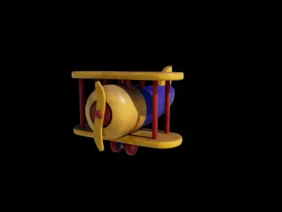 Wooden Airplane Toy 3D model