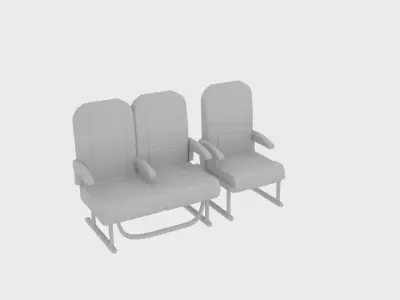 Plane Seat With Tray  3D model