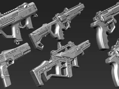 3D Printable Sci-Fi Weapon Part 13 3D model