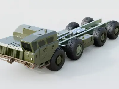 MAZ-543M-1 Military Truck Chassis 3D Model 3D print model
