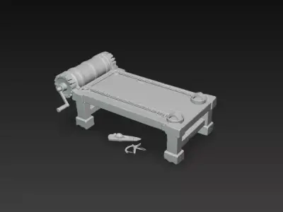 Medieval Torture Rack - PBR Low Poly Game Ready Low-poly 3D model
