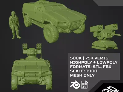 Free Armored SUV V2  Free 3D print model