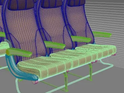 airplane passenger seat 3D model