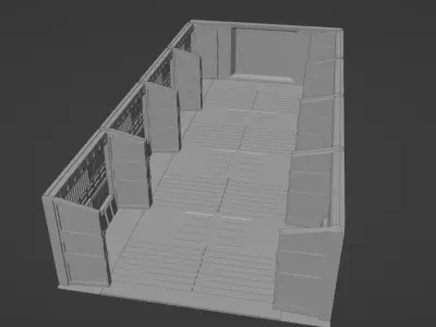Sci-Fi Corridor 3D model 16