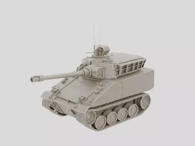 Tracked Self Propelled Artillery Vehicle for 3D print 3D model