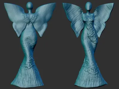 clay angel sculpture 3D print model