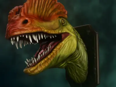 Dilophosaur Head 3D print model