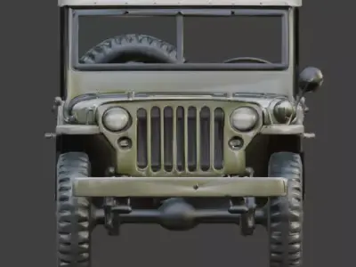 WWII Utility Jeep 3D Model Low-poly 3D model
