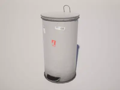  Trash Pedal Bin Low-poly 3D model