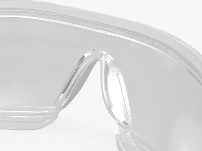 Wraparound Safety Glasses Transparent 3D model