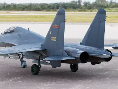 Chinese Shenyang J-11B  Yinglong or Responsive Dragon Tandem 3D model