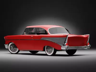 Rigged 1957 Chevy Chevrolet Bel Air 3D Model 3D model