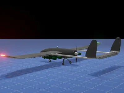 Fixed Wing UAV Drone Free 3D model