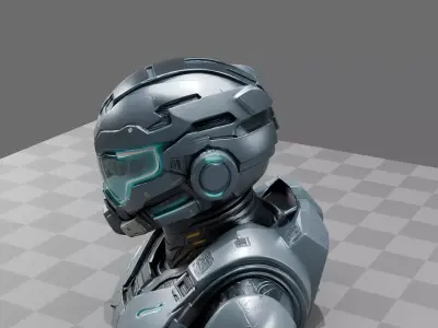 Futuristic Power Armor Helmet 3D model