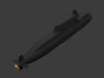 North Korean New ballistic missile submarine Low-poly 3D model