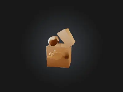 cartoon box Low-poly 3D model