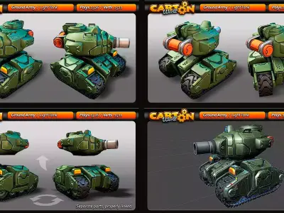 CARTOON Army Low-poly 3D model