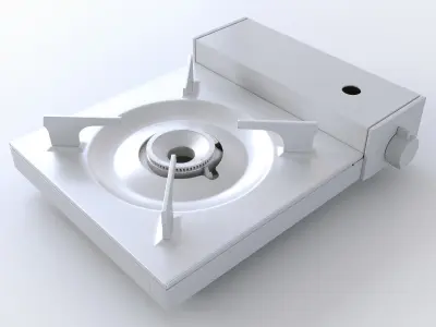 Portable Gas Stove and Butane Gas Canister Low-poly 3D model