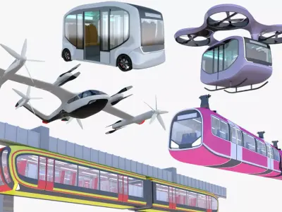 Public transport bundle III 3D Model Pack