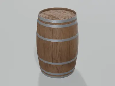 Medium Toasted Lowpoly Rundlet Barrel Low-poly 3D model