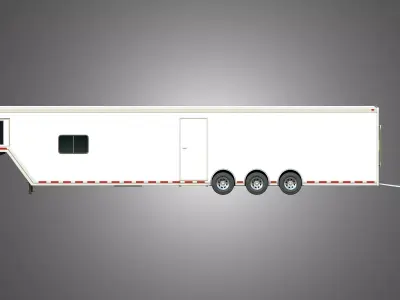 44 ft Custom Enclosed Gooseneck Trailer 3D model