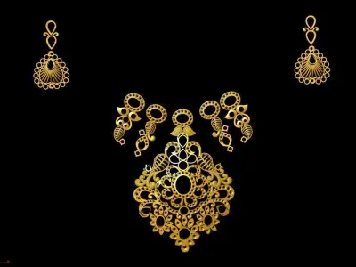 mango Necklace and heart design 3D print model