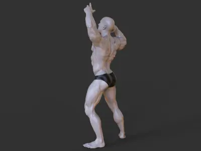 Bodybuilder Pose 3D print model 5