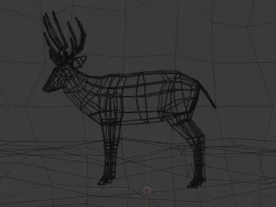 Abstract Glowing Deer 3D Model 3D model