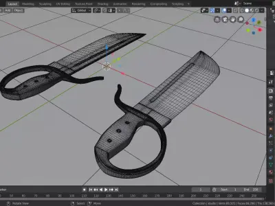 wingchun butterfly sword 3D model