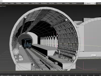Russian Metro station model Low-poly 3D model