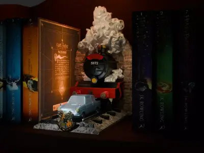 Harry Potter Hogwarts Express Weasleys Flying Ford Anglia 3D print model